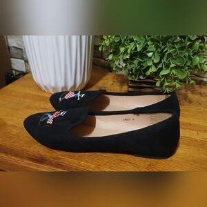 HOT KISS Black Embroidered Golf Caddy Women's Loafers‎ Size 10W